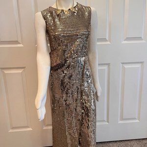 SOLD. Vintage Gold Sequin Disco Dress